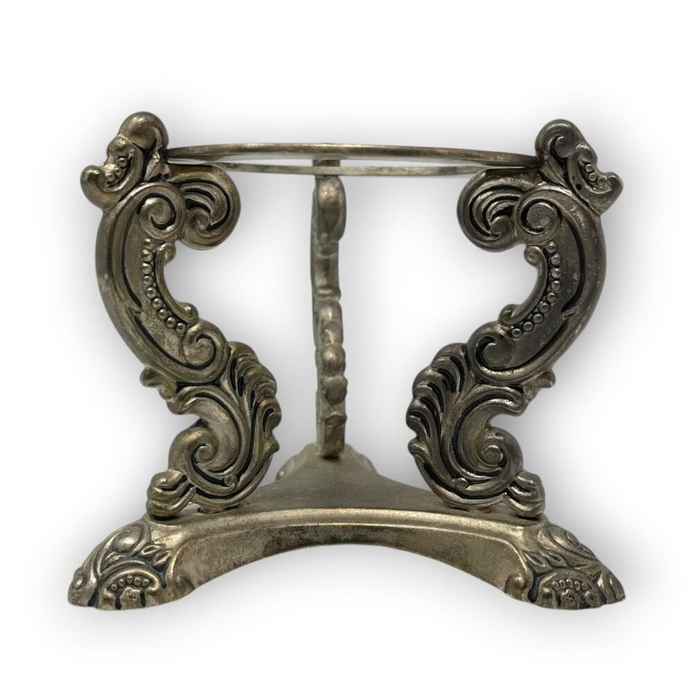Godinger Display Stand Holder Mineral Stone Orb Crystal Ball Silver Color